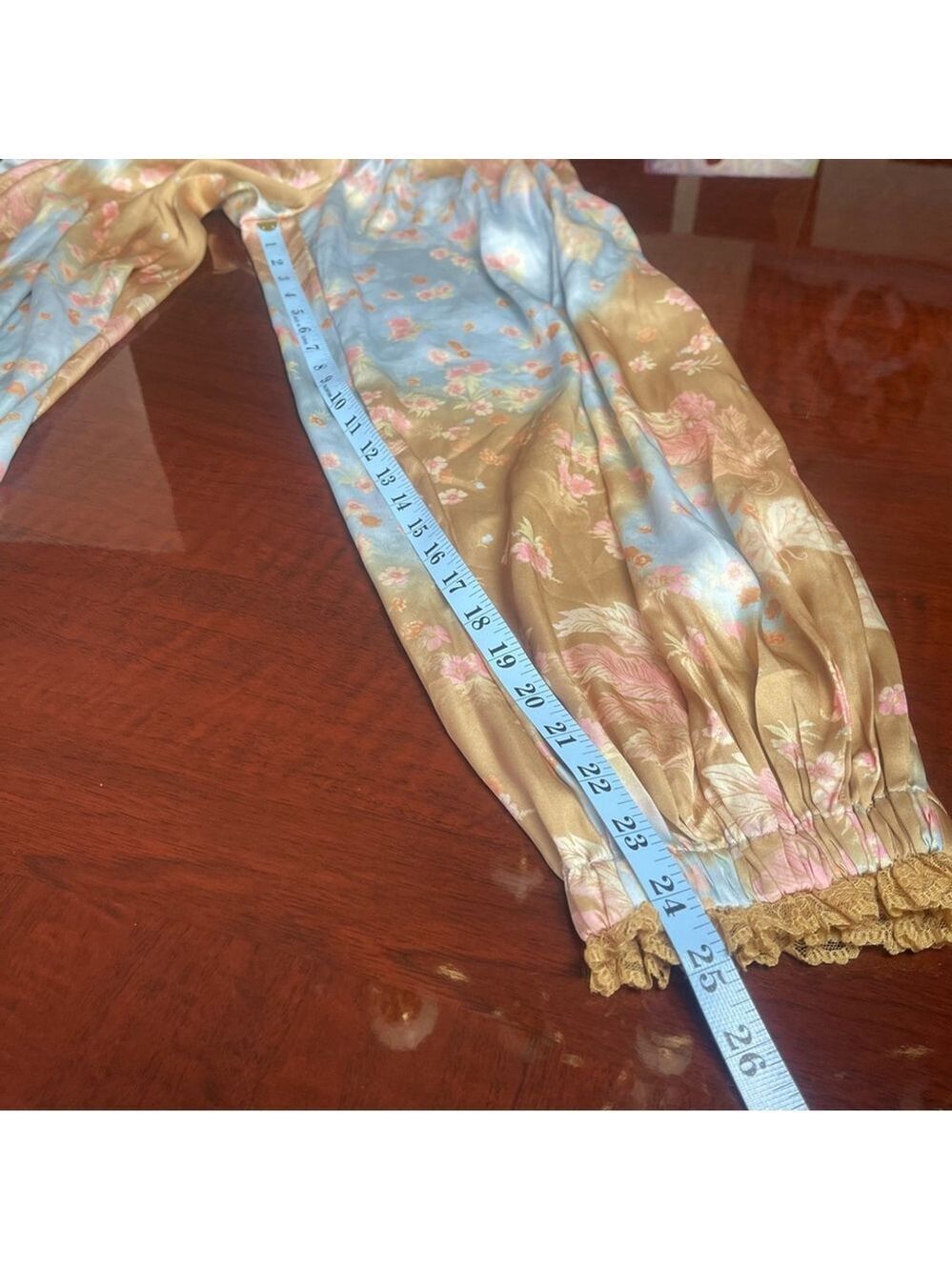 FREE PEOPLE Intimately Night Special Printed Pants Harem pants Embroidered Sz S - Picture 7 of 16